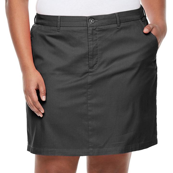 Plus Size Croft & Barrow&reg; Essential Twill Skort, Women's, Size: 24 W, Black