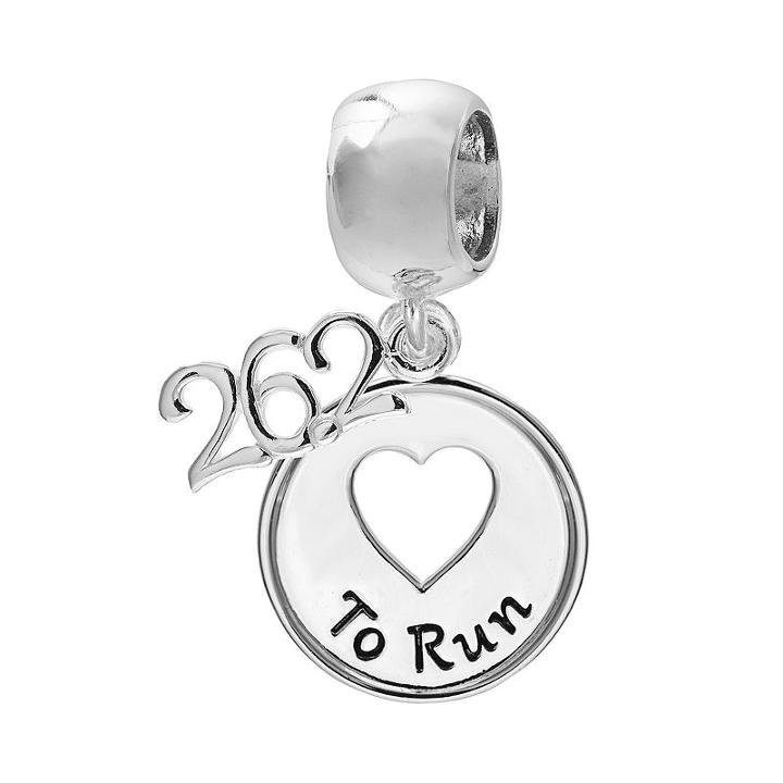 Individuality Beads Sterling Silver Marathon Heart Charm, Women's