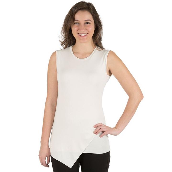 Harve Benard Asymmetrical Crewneck Tunic - Women's, Size: Small, Natural