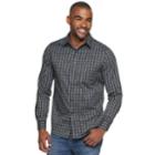 Men's Apt. 9&reg; Stretch No-iron Woven Button-down Shirt, Size: Large, Black