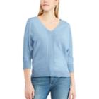 Women's Chaps V-neck Sweater, Size: Large, Blue