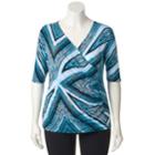 Plus Size Dana Buchman Wrap Top, Women's, Size: 1xl, Turquoise/blue (turq/aqua)