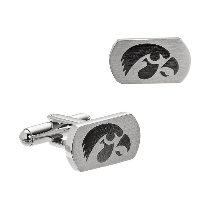 Fiora Stainless Steel Iowa Hawkeyes Cuff Links, Men's, Grey