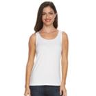 Women's Croft & Barrow&reg; Essential Scoopneck Tank, Size: Large, White