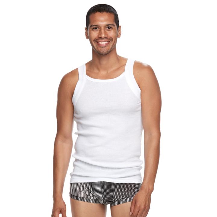 Men's Equipo 3-pack Solid Ribbed A-shirts, Size: Small, White