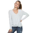 Juniors' Candie's&reg; Twist-front Top, Teens, Size: Large, Light Blue