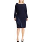 Plus Size Chaps Ruffle Sheath Dress, Women's, Size: 22 W, Blue (navy)