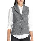 Women's Chaps Checked Sweater Vest, Size: Xs, Grey