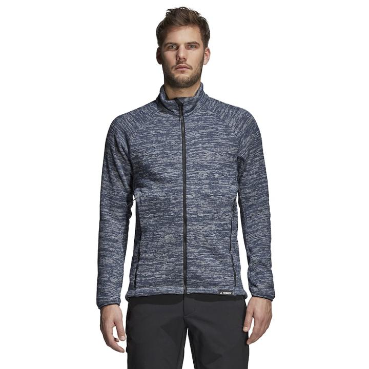 Men's Adidas Outdoor Knit Fleece Jacket, Size: Medium, Med Blue