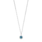 Lc Lauren Conrad 10k White Gold Blue Topaz & Diamond Accent Halo Pendant Necklace, Women's, Size: 18