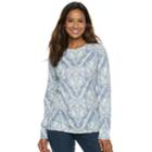 Women's Croft & Barrow&reg; Essential Crewneck Sweater, Size: Large, Med Blue