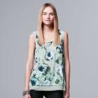 Women's Simply Vera Vera Wang Crinkle Tank Top, Size: Small, Med Blue