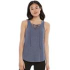 Juniors' So&reg; High Low Lace-up Tank, Girl's, Size: Small, Drk Purple