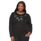 Plus Size Croft & Barrow&reg; Holiday Spirit Tee, Women's, Size: 0x, Black