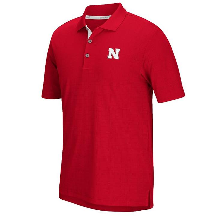 Men's Adidas Nebraska Cornhuskers Textured Golf Polo, Size: Xxl, Red