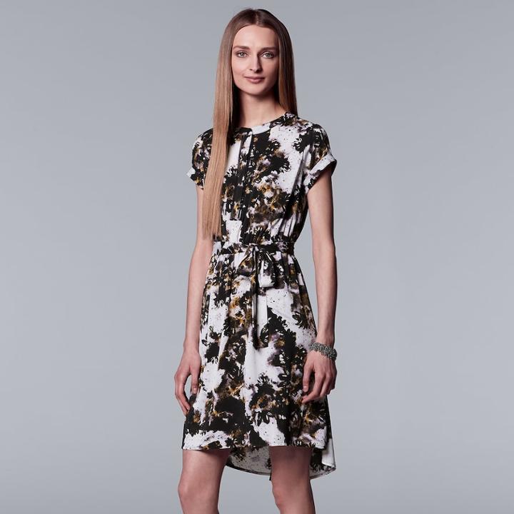 Women's Simply Vera Vera Wang Abstract High-low Sheath Dress, Size: Medium, Light Grey