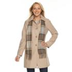 Women's Towne By London Fog Wool Blend Coat, Size: Small, Natural