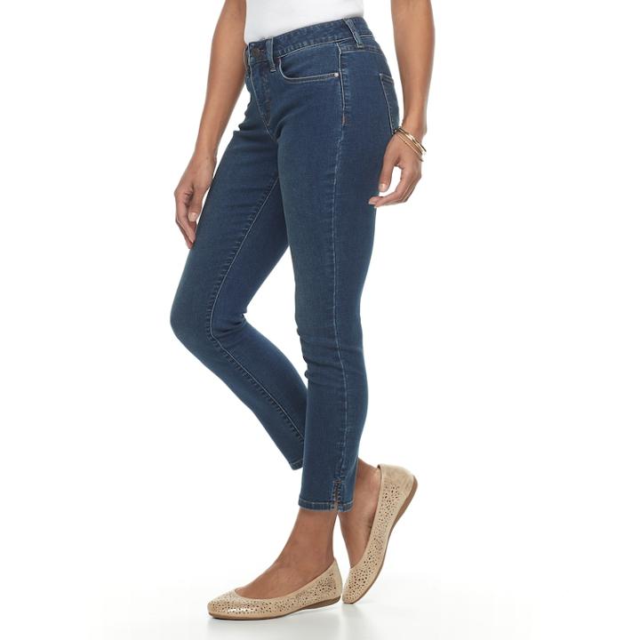 Women's Croft & Barrow&reg; Straight-leg Ankle Jeans, Size: 14, Blue