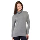 Women's Haggar French Terry Cowlneck High-low Tunic, Size: Small, Grey (charcoal)