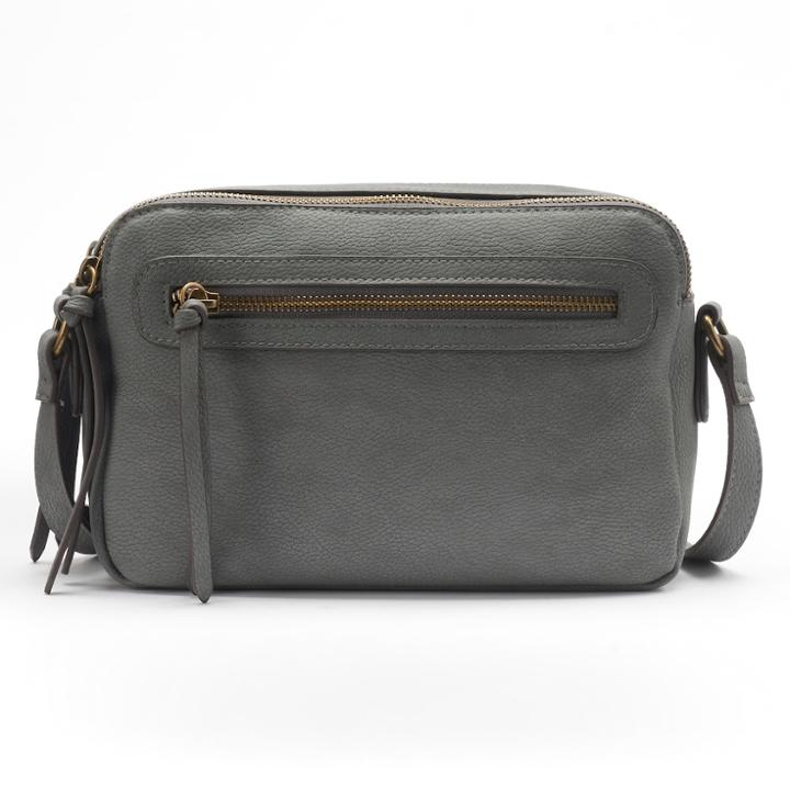 Sonoma Goods For Life&trade; Cameron Double Entry Crossbody Bag, Women's, Dark Grey
