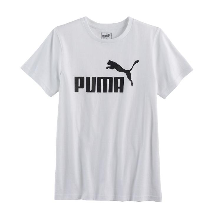 Boys 8-20 Puma Logo Tee, Size: Large, White