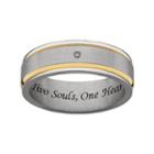 Sweet Sentiments Titanium And Gold Ion Diamond Accent Wedding Band - Men, Size: 10, Multicolor