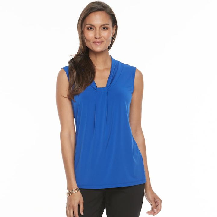 Women's Dana Buchman Knot-front Top, Size: Medium, Med Blue