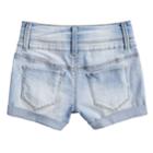 Girls 7-16 & Plus Size So&reg; Rolled Cuff Braided Belt Loop Shortie Jean Shorts, Size: 10, Light Blue