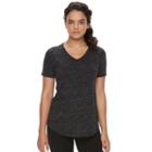 Women's Tek Gear&reg; Easy Nep V-neck Yoga Tee, Size: Xxl, Black
