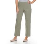 Petite Napa Valley Slimming Solutions Pull On Ankle Pants, Women's, Size: 6 Petite, Green Oth