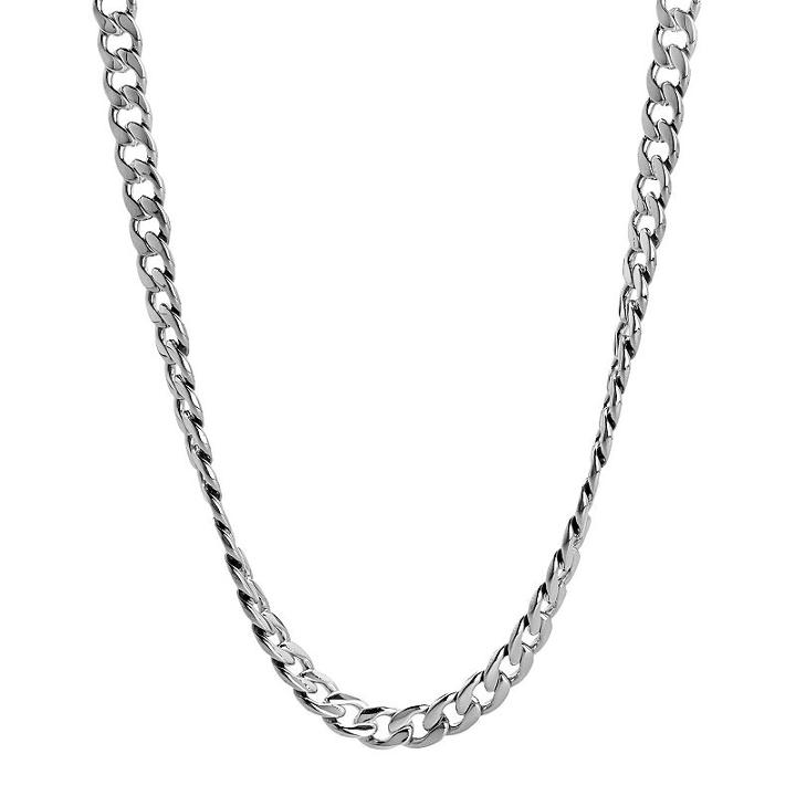 Lynx Stainless Steel Curb Chain Necklace - Men, Size: 24, Grey
