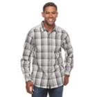Men's Columbia Hardy Ridge Plaid Stretch Button-down Shirt, Size: Xxl, Grey (charcoal)