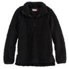 Girls 7-16 & Plus Size So&reg; 1/4-zip Sherpa Pullover, Size: 20 1/2, Black