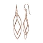 Primrose 14k Rose Gold Over Silver Twist Marquise Drop Earrings, Women's, Pink