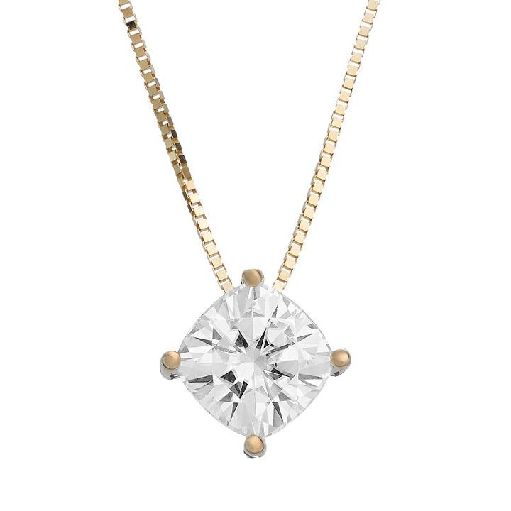 Forever Brilliant 1 1/10 Carat T.w. Lab-created Moissanite 14k Gold Pendant Necklace, Women's, Size: 18, White
