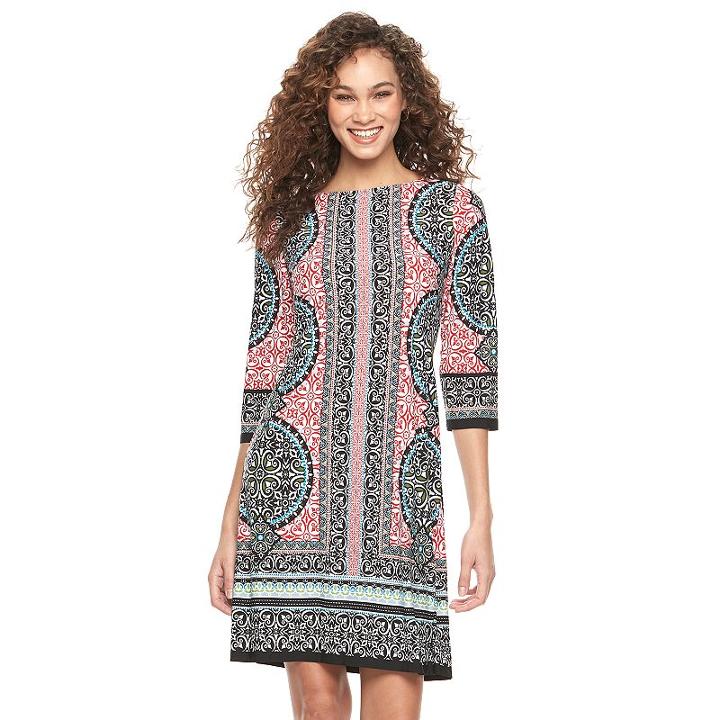 Women's Suite 7 Moroccan Medallion Shift Dress, Size: 4, Ovrfl Oth