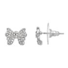 Lc Lauren Conrad Simulated Crystal Bow Nickel Free Stud Earrings, Women's, Silver