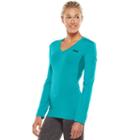 Women's Fila Sport&reg; Basic Workout Long Sleeve Tee, Size: Large, Turquoise/blue (turq/aqua)