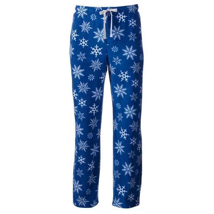 Men's Croft & Barrow&reg; Patterned Microfleece Lounge Pants, Size: Medium, Dark Blue