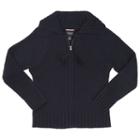 Girls 4-20 French Toast School Uniform Pom-pom Zip-up Sweater, Girl's, Size: 10-12, Blue (navy)