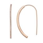 Fleur Cubic Zirconia Threader Earrings, Women's, Pink