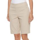 Petite Croft & Barrow&reg; Polished Twill Bermuda Shorts, Women's, Size: 14 Petite, Grey Other