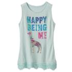 Girls 7-16 Miss Chievous Sequin Applique Lace Trim Knit Tank Top, Girl's, Size: Xl, Brt Blue