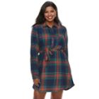 Juniors' Plus Size So&reg; Lurex Plaid Shirt Dress, Teens, Size: 2xl, Gold
