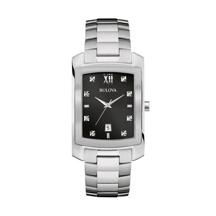 Bulova Men's Diamond Stainless Steel Watch - 96d125
