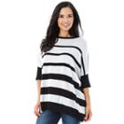 Women's Ab Studio Striped Sweater, Size: Medium, Ovrfl Oth