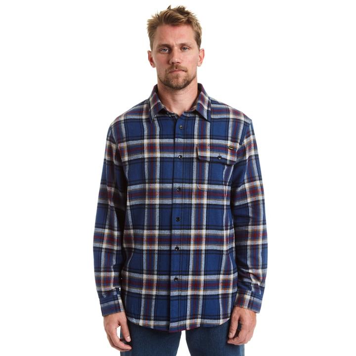 Men's Stanley Classic-fit Plaid Flannel Button-down Shirt, Size: Small, Blue (navy)