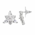 Napier Cubic Zirconia Flower Stud Earrings, Women's, Silver