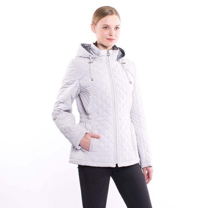 Women's Braetan Hooded Quilted Jacket, Size: Medium, Grey