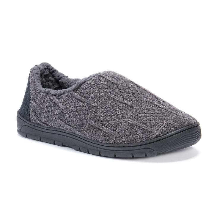Muk Luks Men's John Slide Slippers, Size: Large, Dark Grey